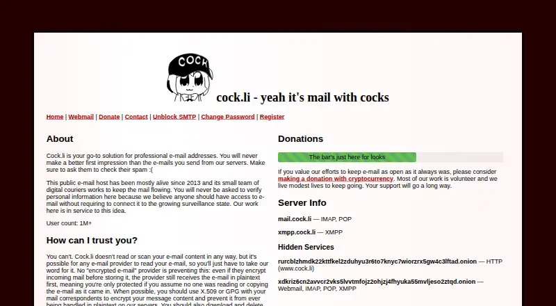 Cock.li screenshot