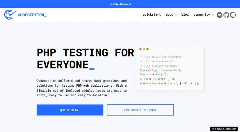 Codeception screenshot