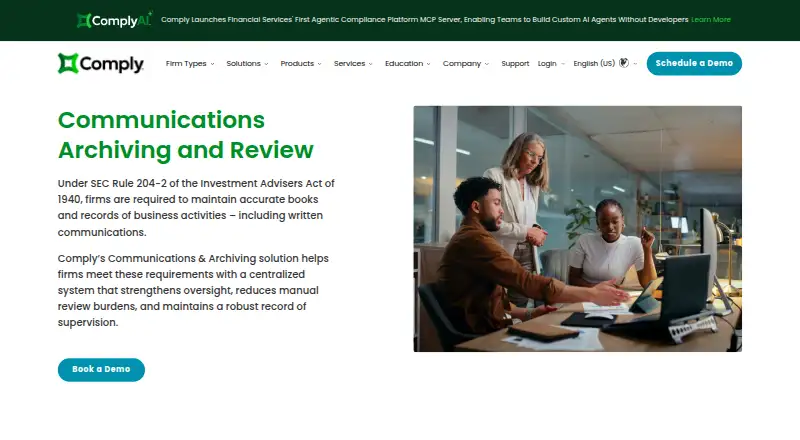 COMPLY Communications Archiving screenshot