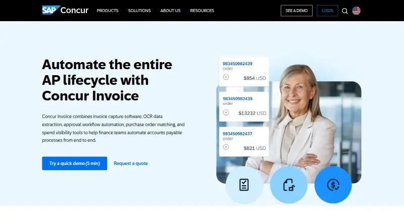 SAP Concur Invoice screenshot