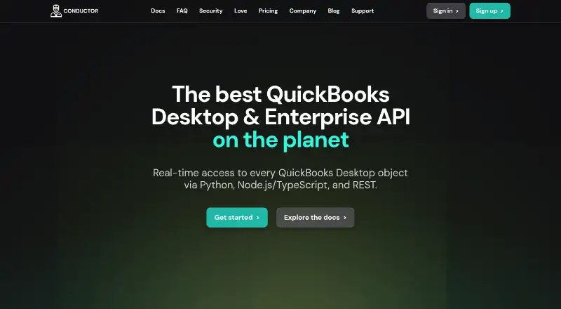 Conductor QuickBooks Desktop API screenshot