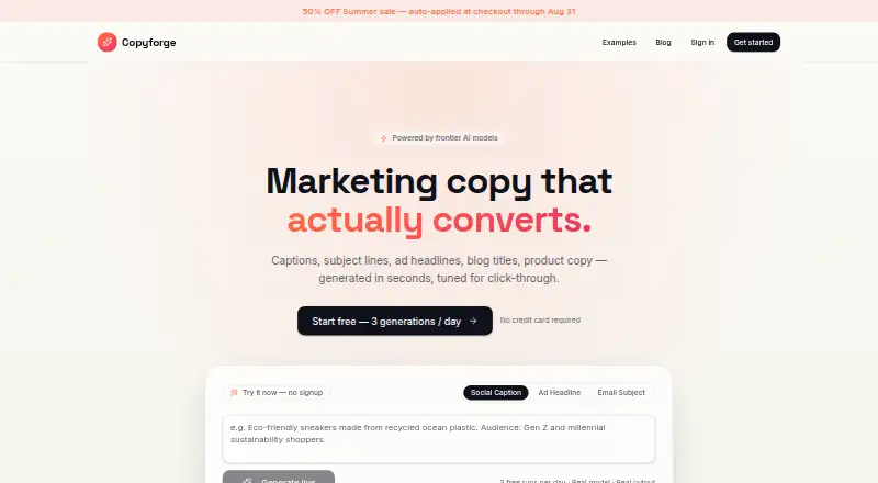 Copyforge screenshot