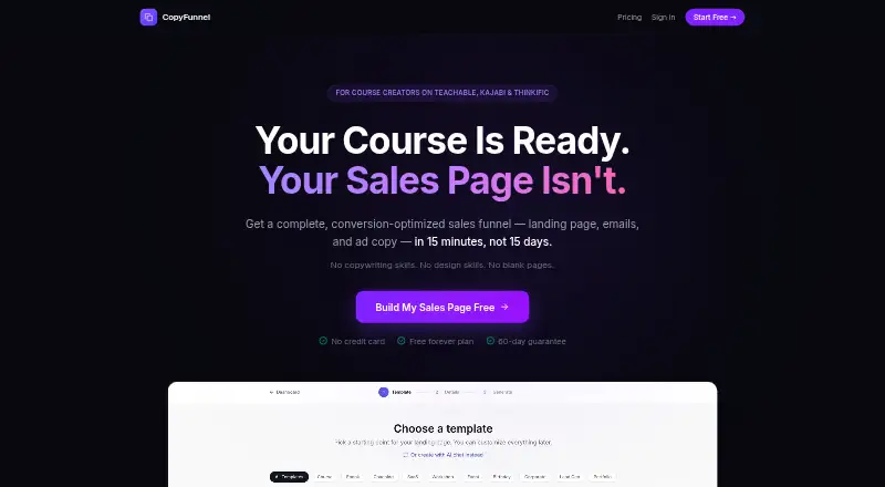 CopyFunnel screenshot