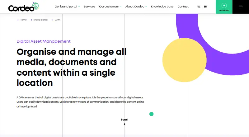 Cordeo Digital Asset Management screenshot