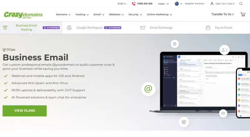 Crazy Domains Email Hosting screenshot