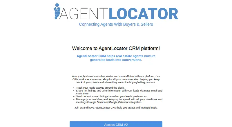 AgentLocator CRM screenshot