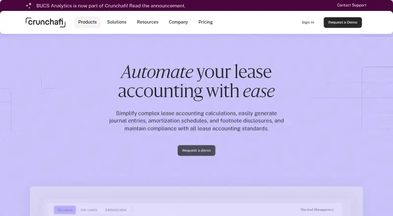 Crunchafi Lease Accounting screenshot
