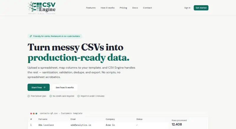 CSV Engine screenshot