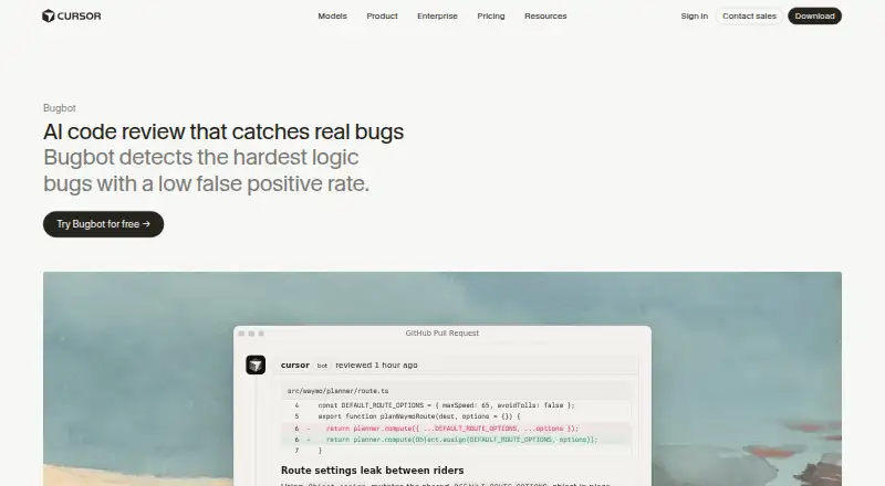 Cursor Bugbot screenshot