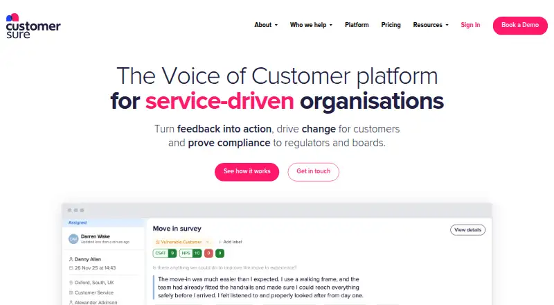 CustomerSure screenshot