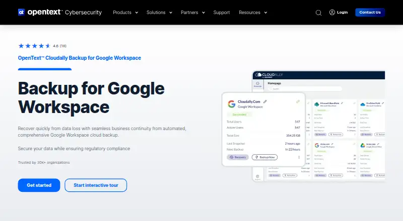 OpenText Core Cloud-to-Cloud Backup screenshot