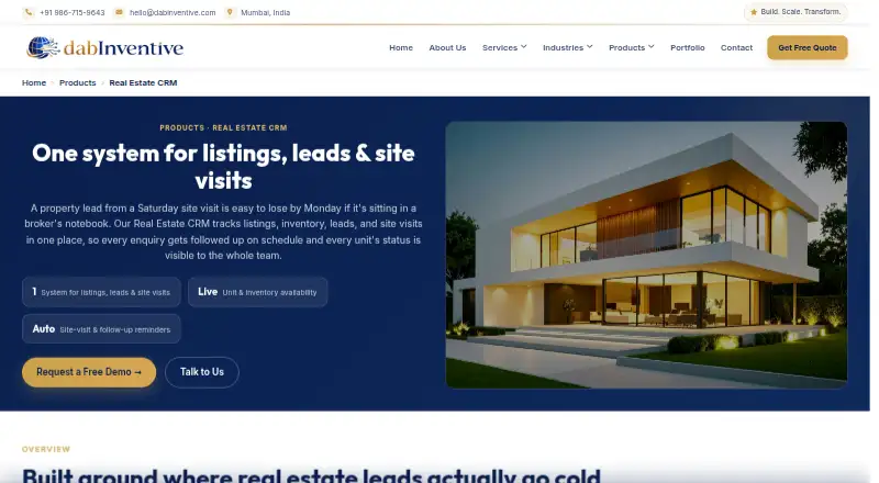 Dab Inventive Real Estate CRM screenshot