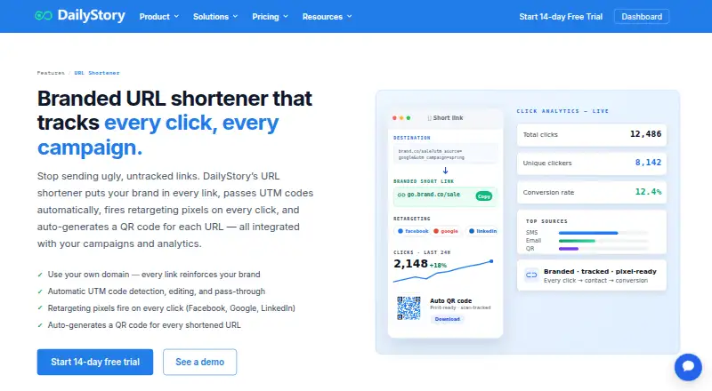 DailyStory URL Shortener screenshot