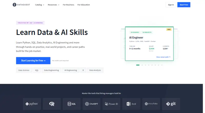 Dataquest screenshot