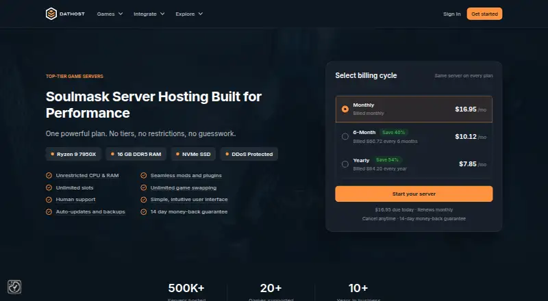 DatHost Soulmask Server Hosting screenshot