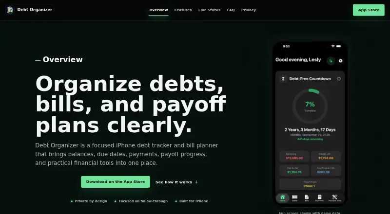Debt Organizer screenshot