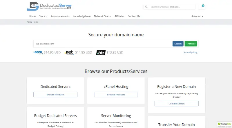 DedicatedServer.io Dedicated Servers screenshot