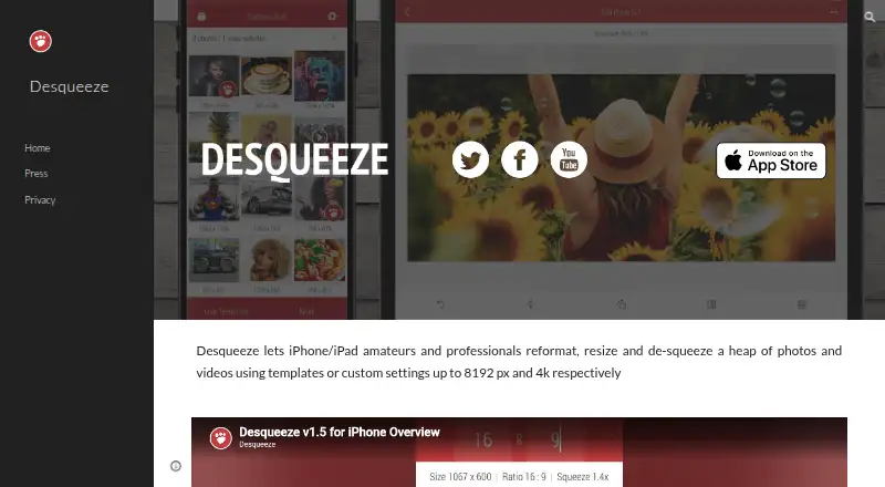 Desqueeze screenshot