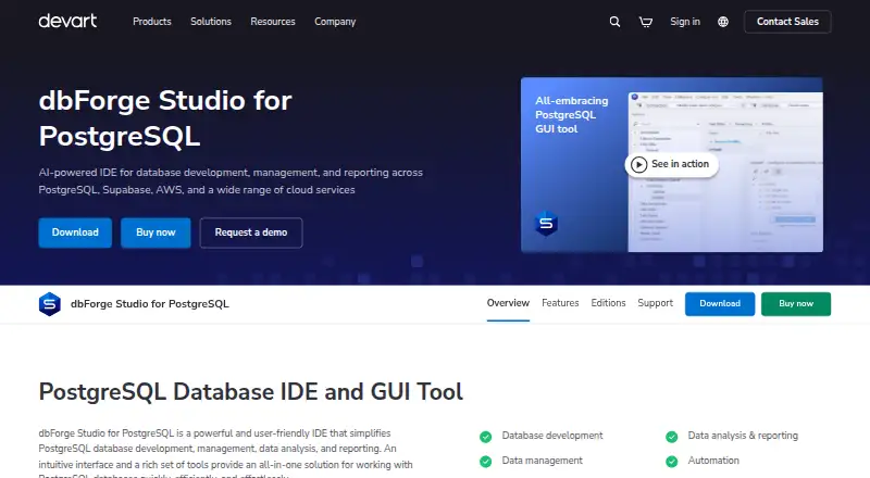 dbForge Studio for PostgreSQL screenshot