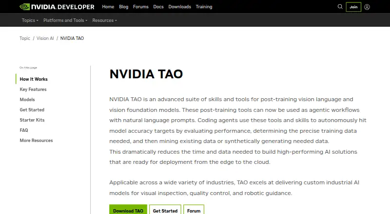 NVIDIA TAO Toolkit screenshot