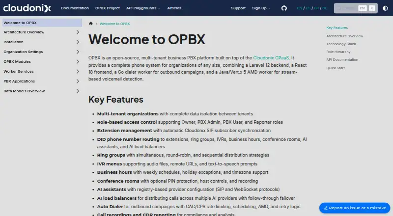 OPBX screenshot