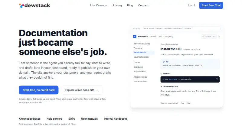 Dewstack screenshot