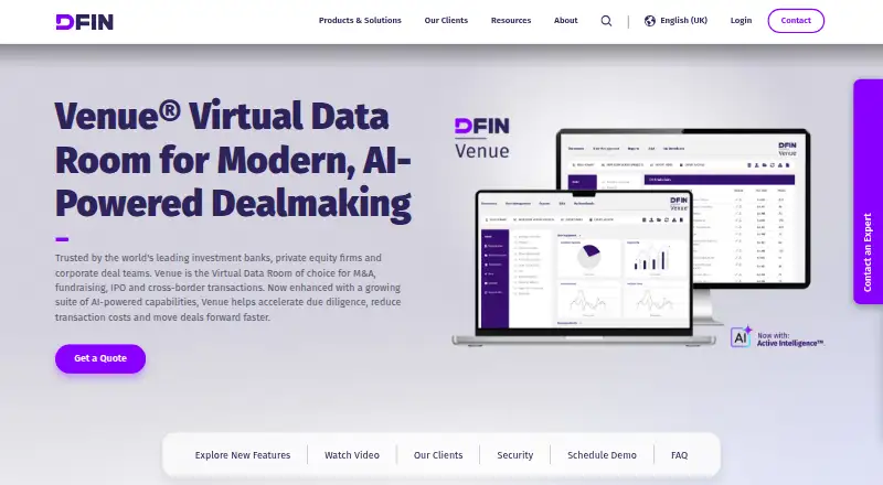 DFIN Venue screenshot
