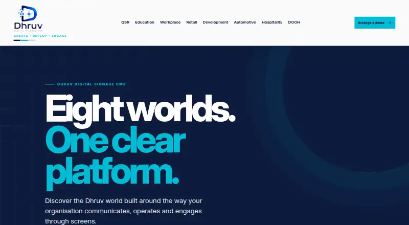 Dhruv Digital Signage CMS screenshot