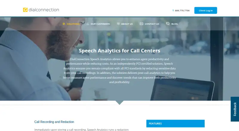 DialConnection Speech Analytics screenshot