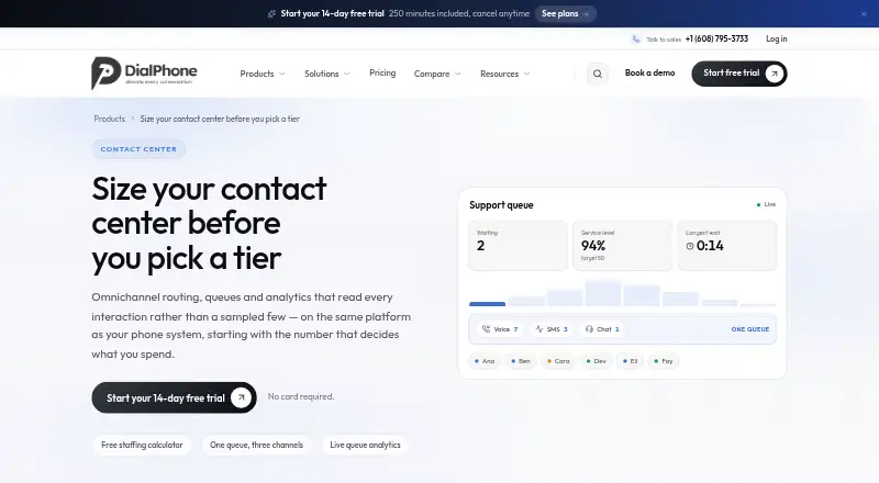 DialPhone Contact Center screenshot