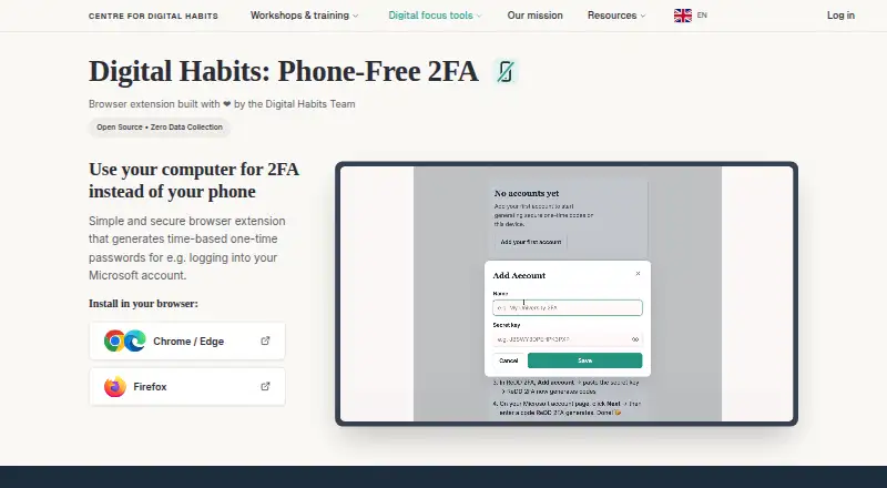 Phone-Free 2FA screenshot