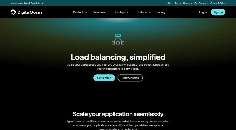 DigitalOcean Load Balancers screenshot