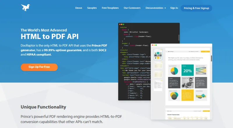 DocRaptor screenshot