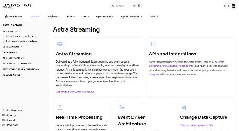 DataStax Astra Streaming screenshot