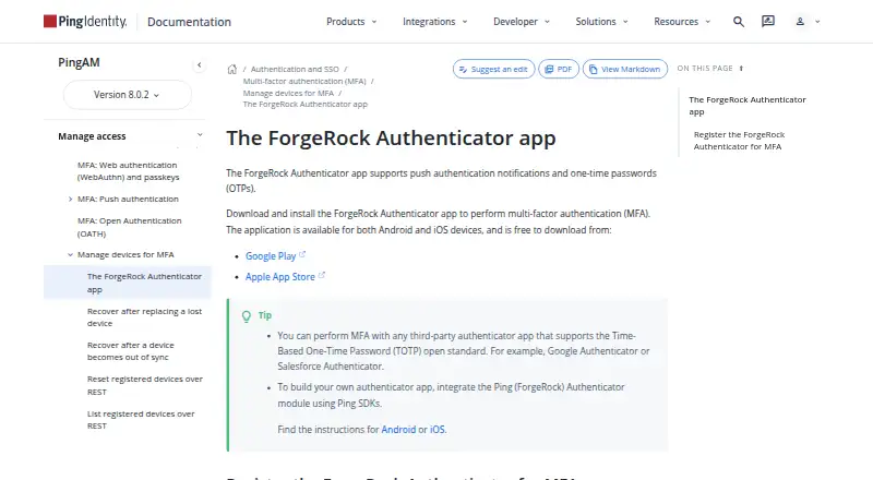 ForgeRock Authenticator screenshot