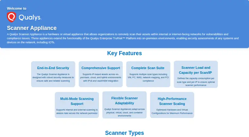 Qualys Scanner Appliance screenshot