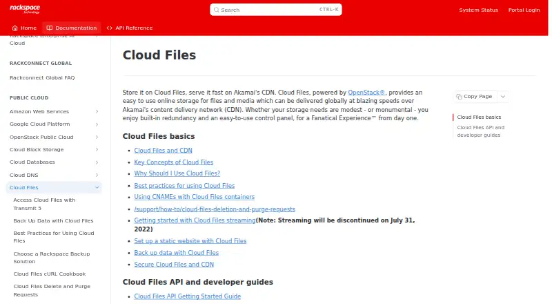 Rackspace Cloud Files screenshot