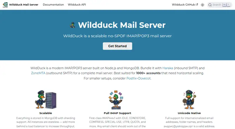 WildDuck Mail Server screenshot