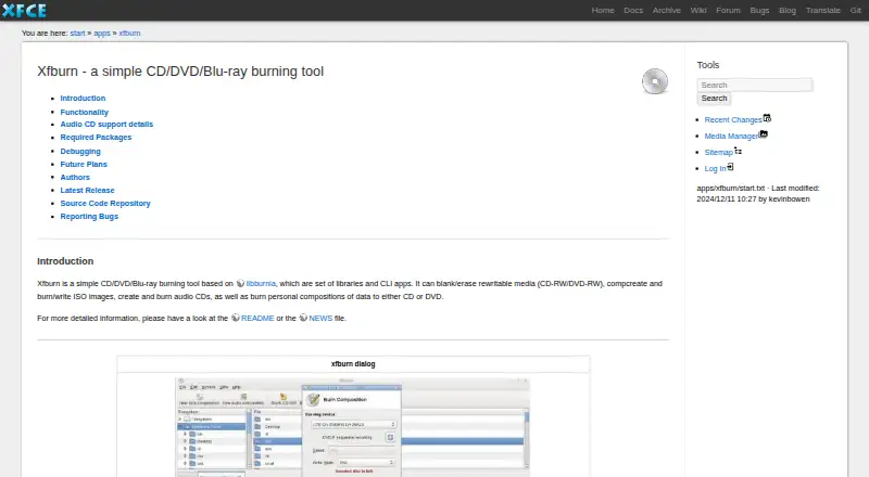 Xfburn screenshot