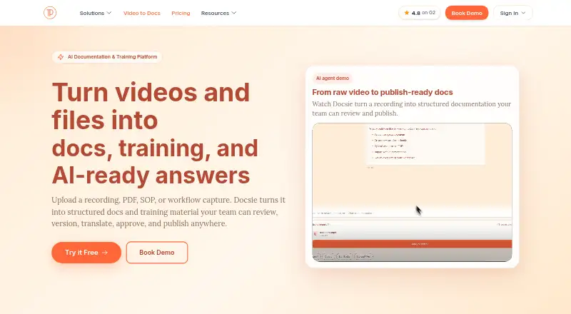 Docsie screenshot