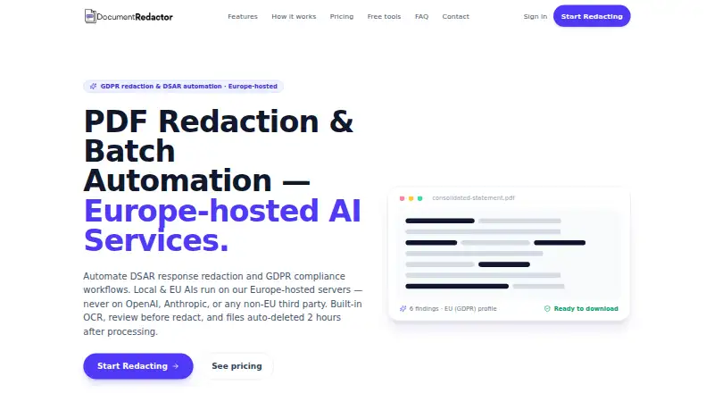 Document Redactor screenshot