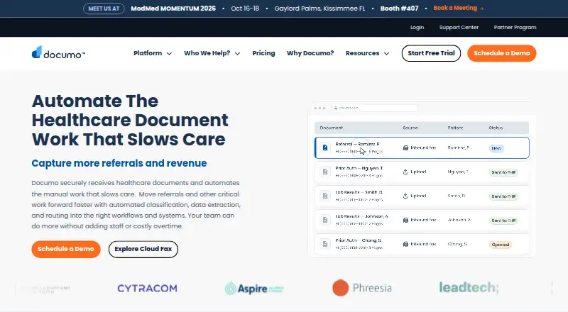 mFax (now Documo) screenshot