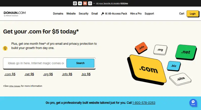 Domain.com screenshot
