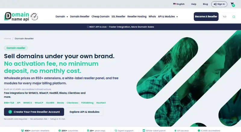 Domain Name API screenshot