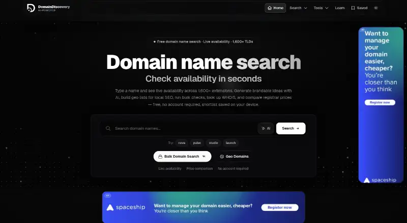 DomainDiscovery screenshot