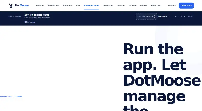 DotMoose Managed App Hosting screenshot