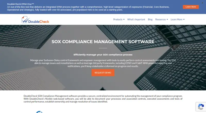 DoubleCheck SOX Compliance Management screenshot