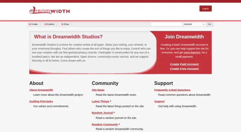 Dreamwidth screenshot