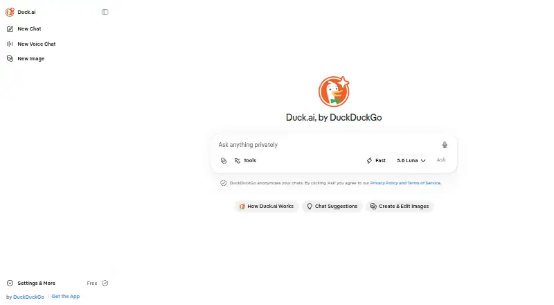 Duck.ai screenshot