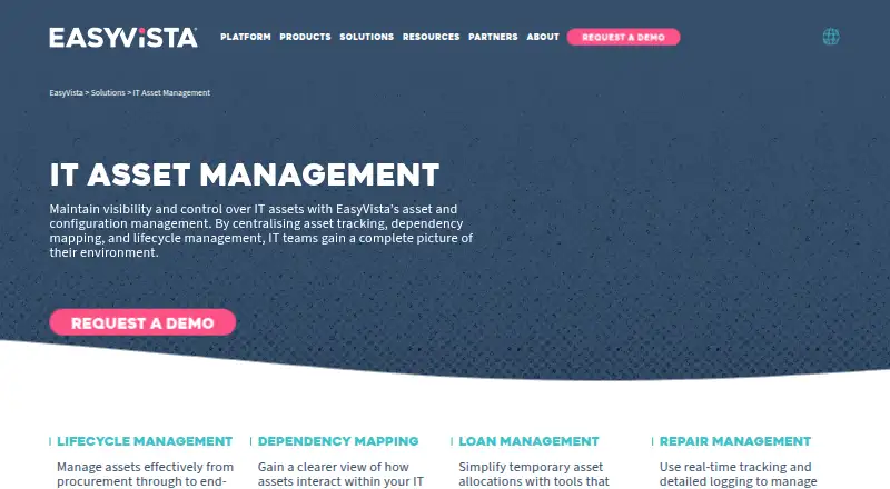 EasyVista IT Asset Management screenshot
